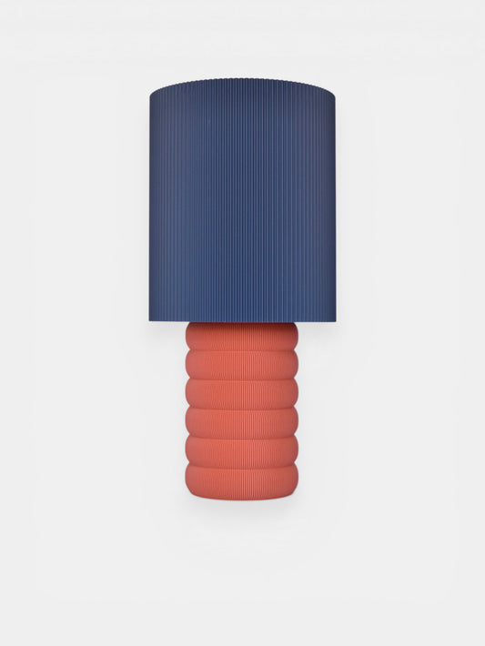 Lampada beatrix di design blu e mattone