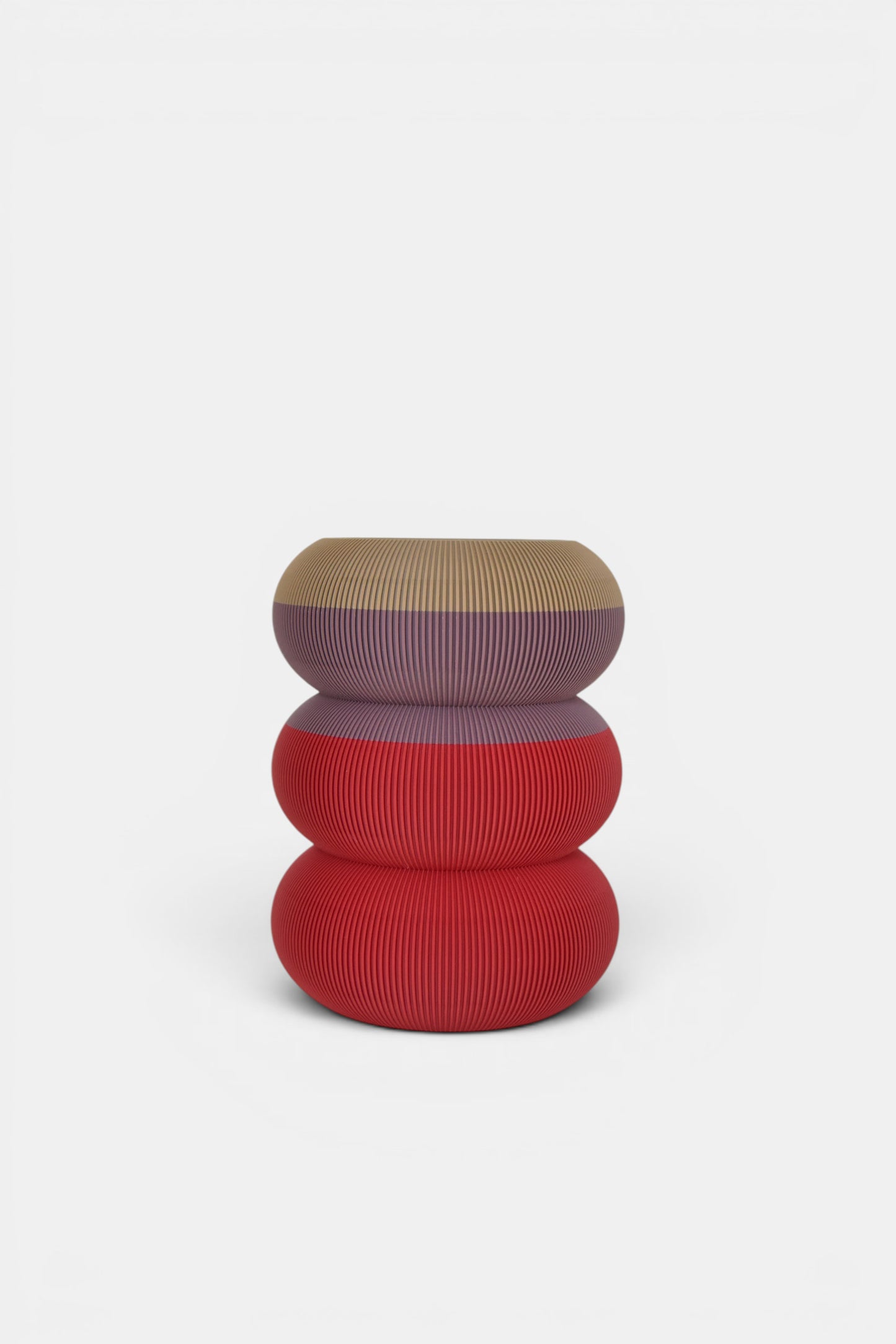 Vaso milos stampato in 3d in ecoplastica sostenibile di design