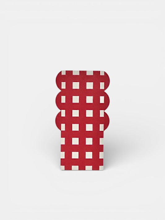 Vaso quadretti di calo rosso